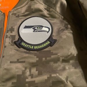 New without tags. Nike army Seahawks bomber jacket military edition.